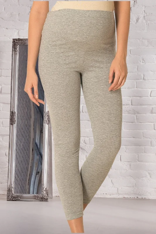 Shopymommy 1757 Cotton Maternity Tight Grey